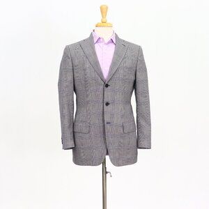 ISAIA 38S Gray Blazer Sport Coat Jacket 3-Button Check Y635